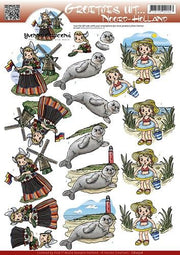 3D Knipvel - Yvonne Creations - Groetjes uit Noord Holland