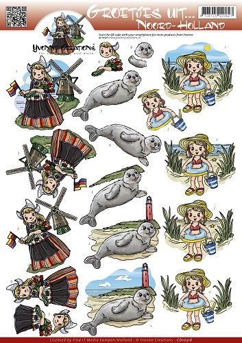 3D Knipvel - Yvonne Creations - Groetjes uit Noord Holland