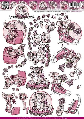 3D Knipvel - Yvonne Creations - Pink Creations / Creaties in roze