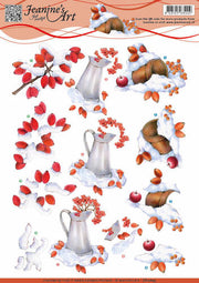 3D Knipvel - Jeanines Art - Winter berries