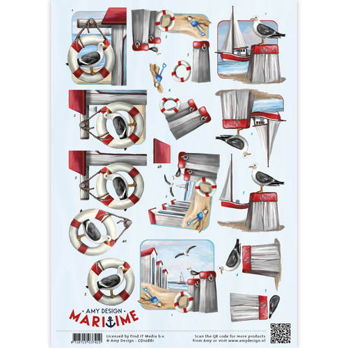 3D Knipvel - Amy Design - Maritime - Meeuwen