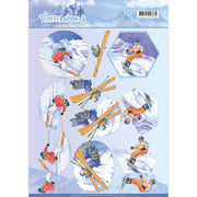 3D Knipvel - Jeanine's Art - Wintersports - Snowfun