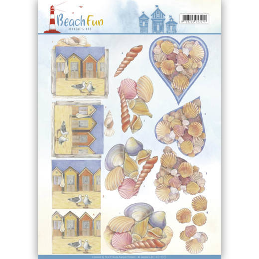 3D Knipvel - Jeanine's Art - Beach Fun - Seashells