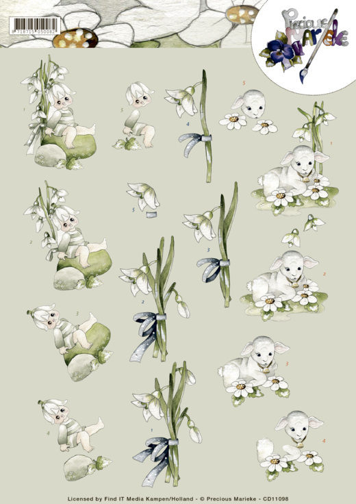 3D Knipvel - Precious Marieke - Snowflowers