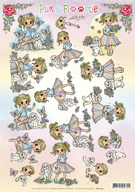 3D knipvel - Yvonne Creations - Puk en Floortje - Summer