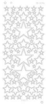 Stars various sizes - Zilver