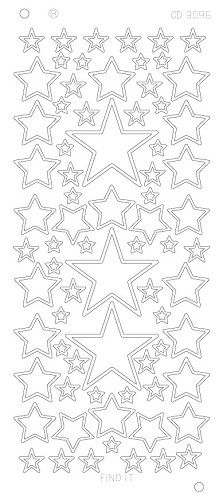 Stars various sizes - Zilver