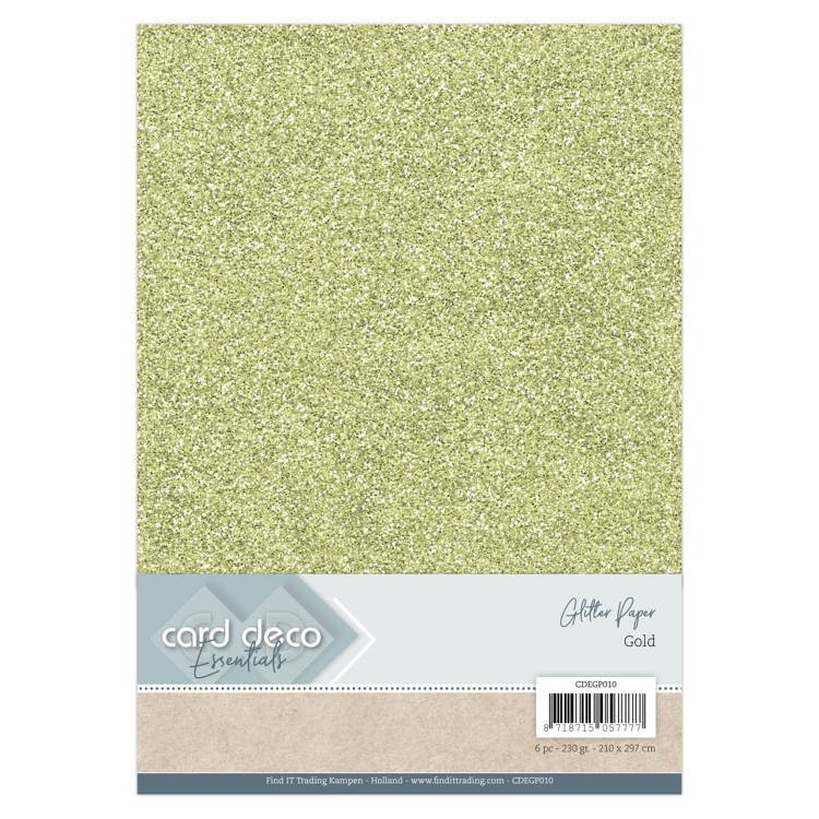 Card Deco Essentials Glitter Paper Gold (CDEGP010)