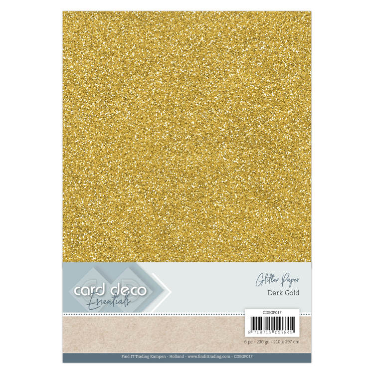 Card Deco Essentials Glitter Paper Dark Gold (CDEGP017)