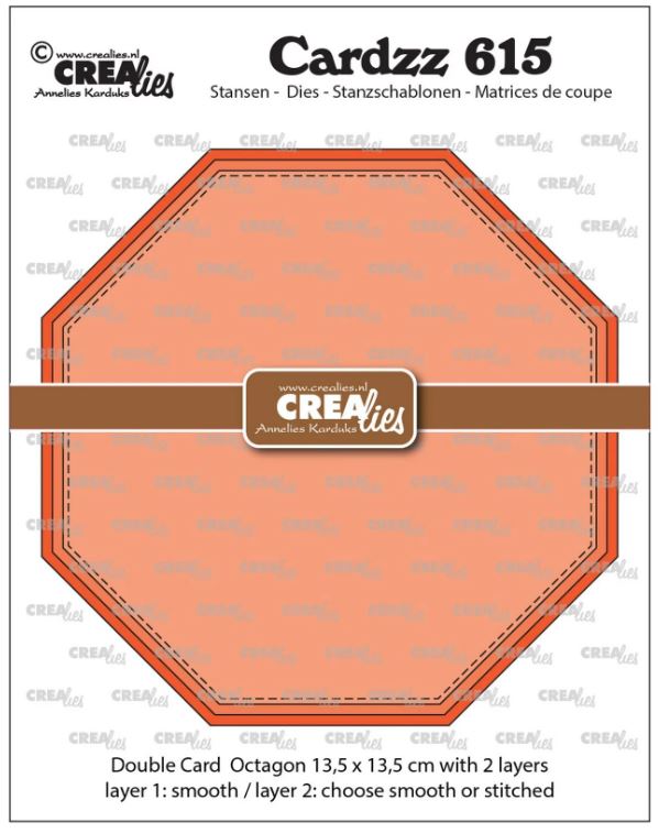 Crealies • Cardzz Dubbele Kaart Achthoek (CLCZ615) *