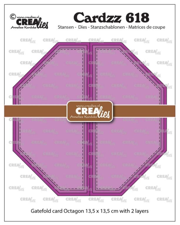 Crealies • Cardzz Gatefold Card Achthoek (CLCZ618) *