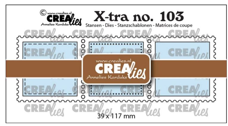 Crealies • Snijmal 3 Postzegels Vierkant In Een Rij (CLXTRA103) *