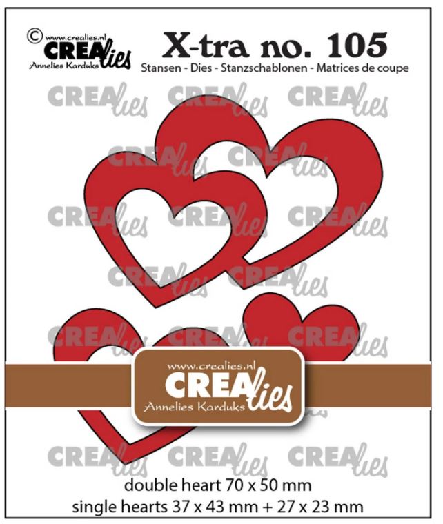 Crealies • X-Tra Snijmallen Verweven Harten (CLXTRA105) *