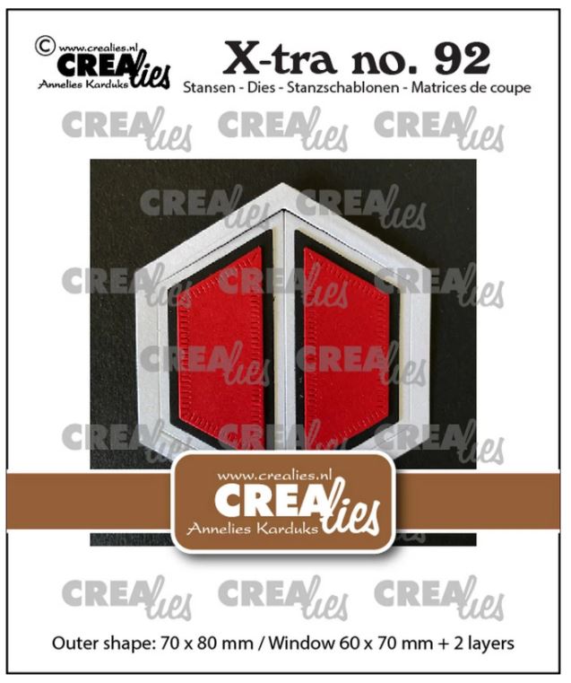 Crealies • Xtra Zeshoekig Raam met Luikjes (CLXTRA92) *