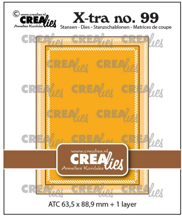 Crealies • X-Tra Snijmallen ATC Met Kleine Schuine Streepjes (CLXTRA99) *