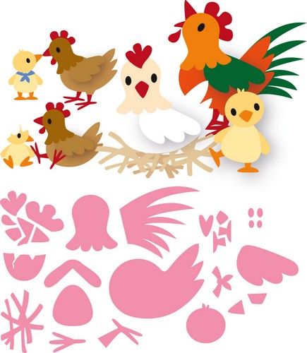 Marianne Design -  Collectables - Eline`s kippen familie (COL1429)*