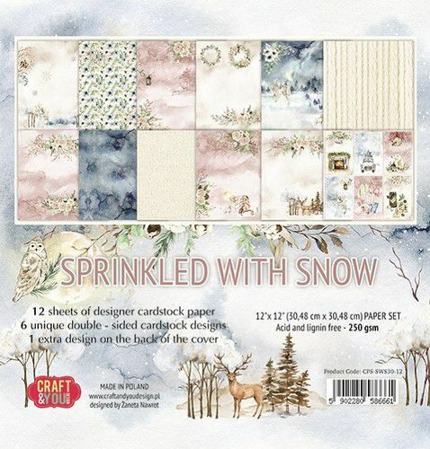 Craft&You Sprinkled with Snow Big Paper Set 12x12 12 vel CPS-SWS-12 (117020/4230)