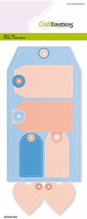 CraftEmotions Big Nesting Die - Labels + label XL Card 11x22,5cm - 10x18,2cm (115633/1103)