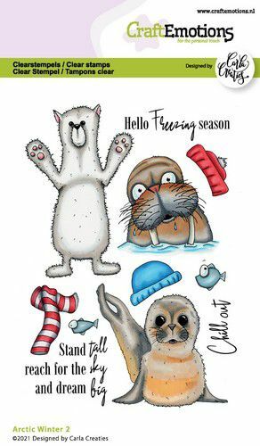 CraftEmotions clearstamps A6 - Arctic Winter 2 (Eng) Carla Creaties (130501/1526) (AFGEPRIJSD)