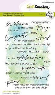 CraftEmotions clearstamps A6 - Basics Tekst Baby (EN) Carla Creaties (130501/1592)