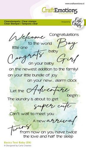 CraftEmotions clearstamps A6 - Basics Tekst Baby (EN) Carla Creaties (130501/1592)