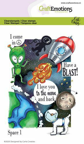 CraftEmotions clearstamps A6 - Space 1 Carla Creaties (130501/1501) (AFGEPRIJSD)
