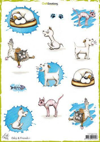 CraftEmotions Decoupage vellen Odey & Friends 1 A4 170 grm Carla Creaties  (AFGEPRIJSD)