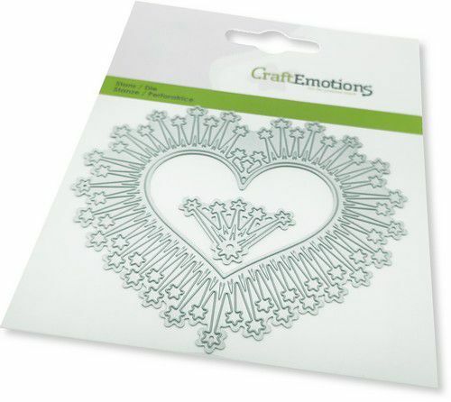 CraftEmotions Die - border hart magic stars Card 11x9cm -cm -cm (115633/0449) (AFGEPRIJSD)