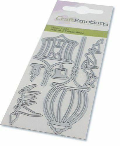 CraftEmotions Die - elfen - lantaarns Card 5x10cm (115633/0280) (AFGEPRIJSD)