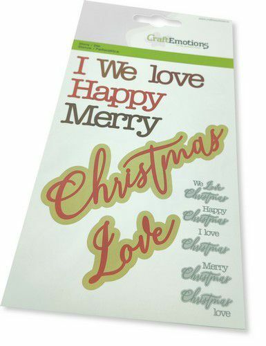 CraftEmotions Die - tekst Christmas Love Card 10,5x14,8cm (115633/0537) (AFGEPRIJSD)