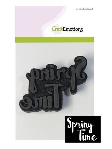 CraftEmotions Foam stamp tekst Spring Time 90mm x 70mm (130600/0103) (AFGEPRIJSD)