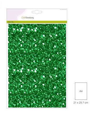 CraftEmotions glitterkarton 5 vel kerstgroen +/- 29x21cm 220gr (001290/2105)