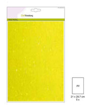 CraftEmotions glitterkarton 5 vel neon geel +/- 29x21cm 220gr (001290/2220)