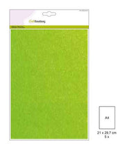 CraftEmotions glitterkarton 5 vel neon groen +/- 29x21cm 220gr (001290/2230)