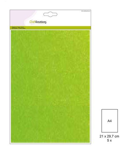 CraftEmotions glitterkarton 5 vel neon groen +/- 29x21cm 220gr (001290/2230)
