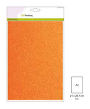CraftEmotions glitterkarton 5 vel neon oranje +/- 29x21cm 220gr (001290/2210)