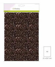 CraftEmotions glitterpapier 5 vel bruin +/- 29x21cm 120gr (001290/0150)