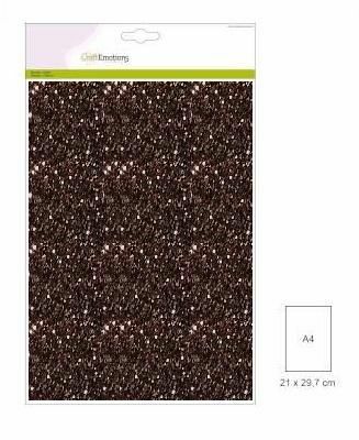 CraftEmotions glitterpapier 5 vel bruin +/- 29x21cm 120gr (001290/0150)