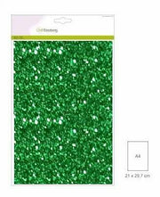 CraftEmotions glitterpapier 5 vel kerstgroen +/- 29x21cm 120gr (001290/0105)