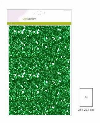 CraftEmotions glitterpapier 5 vel kerstgroen +/- 29x21cm 120gr (001290/0105)