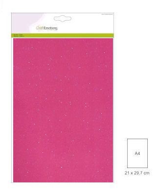 CraftEmotions glitterpapier 5 vel Neon Roze +/- 29x21cm 120gr (001290/0135)