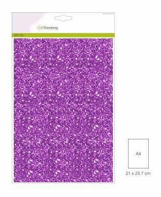 CraftEmotions glitterpapier 5 vel paars +/- 29x21cm 120gr (001290/0130)