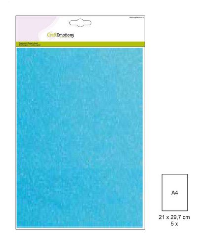 CraftEmotions glitterpapier 5 vel regenboog blauw +/- 29x21cm 120gr (001290/0310)