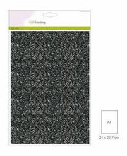 CraftEmotions glitterpapier 5 vel zwart +/- 29x21cm 120gr (001290/0170)