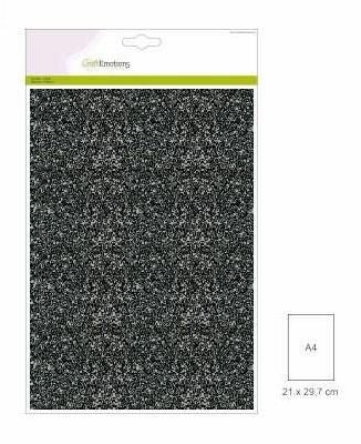 CraftEmotions glitterpapier 5 vel zwart +/- 29x21cm 120gr (001290/0170)
