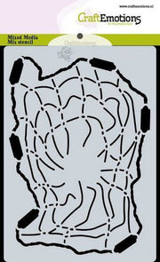 CraftEmotions Mask stencil Ocean kapot visnet A6 Carla Creaties (185070/0125) (AFGEPRIJSD)