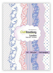 CraftEmotions Paper pad London - pastel 24 vl A5 14,8x21CM (118040/2002)