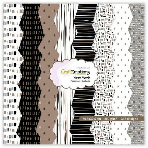 CraftEmotions Paper pad New York - bruin 24 vl 30,5x30,5cm 12 inch (118040/3003)