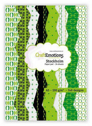 CraftEmotions Paper pad Stockholm - groen 24 vl A5 14,8x21CM (118040/2004)