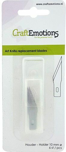 CraftEmotions Reservemesjes voor ontwerpmes 10mm for 860501/1131- 6 blades (08-21)( 860501/1132)